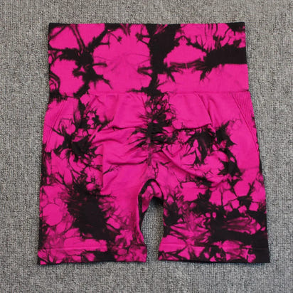 Tie-Dye Yoga Shorts for Women High Elastic Gym Shorts Push Up Sports Shorts Running Workout Fitness Women Short Sports Leggings
