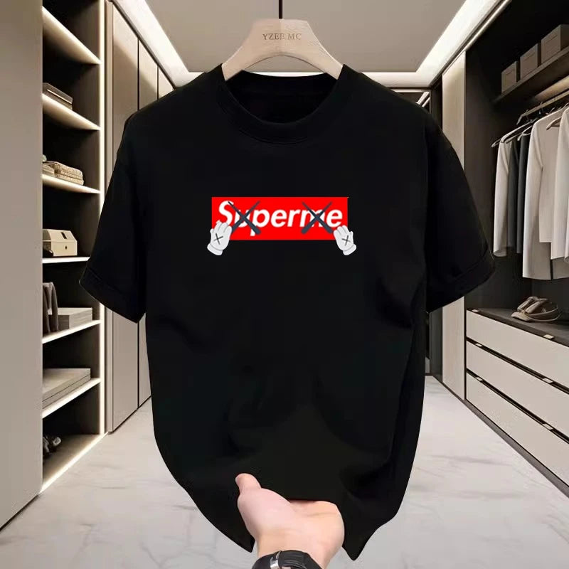 2025 New Design Trendy Brand Loose Men's and Women's T-shirts Pure Cotton Sports Fashion Casual Sports Boys and Girls Tops