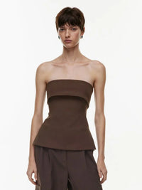 Solid Tube Tops For Women Strapless Bra Turndown Slash Neck Lenceria Femenina Backless Bralette Femme Split Bandeau Top Sexy