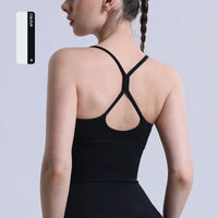 Solid Color Women Gym Yoga Naked Feeling Sexy Cross Back Y shape Sports Bra Fitness Yoga Jogging Workout Sports Women Sling