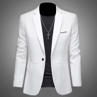 Men's Trendy Leisure Boutique Suit Jacket  Autumn Casual Business Slim Fit Non-ironing Single Button Suit Solid Formal Blouse
